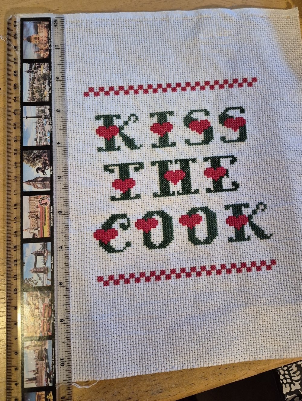Kiss The Cook Completed Cross Stitch - Picture 4 of 4